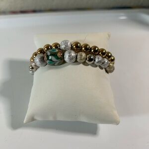 Elegant Gold and Silver handmade Beaded Bracelet